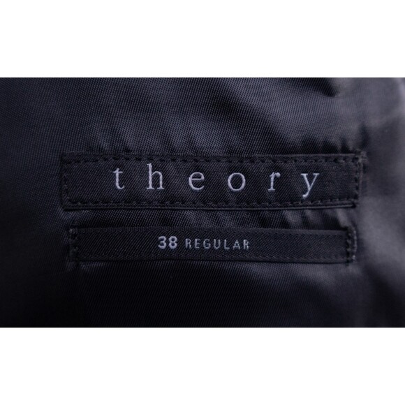 Theory Suit Jacket Sport Coat Blazer Sz 38R Solid Black Wool Blend 2-Button - Picture 10 of 13
